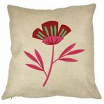 Casa si Gradina - Textile si covoare - Perne si pilote - Perne decorative - Perna Decorativa Patrata Florale Red Paradise, 40x40 cm, Husa Detasabila, Burduf - Infinity.ro