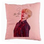 Casa si Gradina - Textile si covoare - Perne si pilote - Perne decorative - Perna Decorativa BTS Jimin 2, 40x40 cm, Roz, Husa Detasabila, Burduf - Infinity.ro