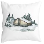 Casa si Gradina - Textile si covoare - Perne si pilote - Perne decorative - Perna Decorativa cu tematica de Craciun, 6, 40x40 cm, Alb mat, Husa Detasabila, Burduf - Infinity.ro