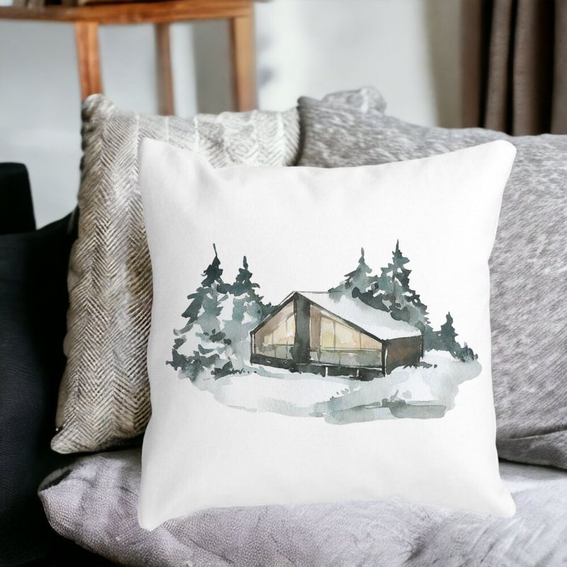 Casa si Gradina - Textile si covoare - Perne si pilote - Perne decorative - Perna Decorativa cu tematica de Craciun, 6, 40x40 cm, Alb mat, Husa Detasabila, Burduf - Infinity.ro