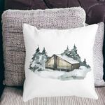 Casa si Gradina - Textile si covoare - Perne si pilote - Perne decorative - Perna Decorativa cu tematica de Craciun, 6, 40x40 cm, Alb mat, Husa Detasabila, Burduf - Infinity.ro