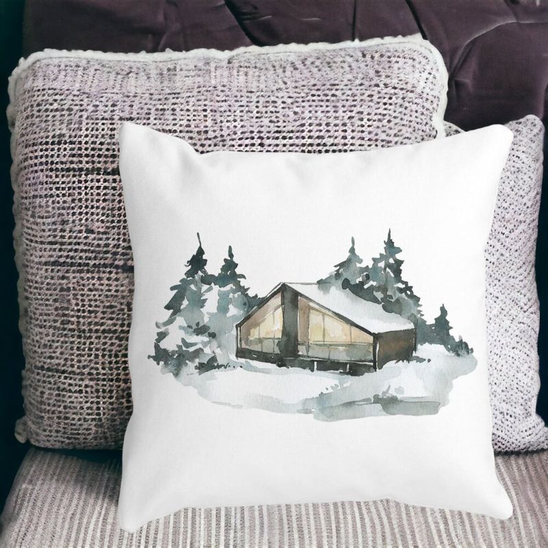 Casa si Gradina - Textile si covoare - Perne si pilote - Perne decorative - Perna Decorativa cu tematica de Craciun, 6, 40x40 cm, Alb mat, Husa Detasabila, Burduf - Infinity.ro