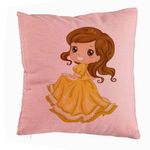 Casa si Gradina - Textile si covoare - Perne si pilote - Perne decorative - Perna Decorativa, Model Printesa cu Coroana, 40x40 cm, Roz, Husa Detasabila, Burduf - Infinity.ro