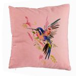 Casa si Gradina - Textile si covoare - Perne si pilote - Perne decorative - Perna Decorativa, Model Watercolor Birds, 40x40 cm, Roz, Husa Detasabila, Burduf - Infinity.ro