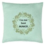 Casa si Gradina - Textile si covoare - Perne si pilote - Perne decorative - Perna Decorativa pentru Bunica 4, 40x40 cm, Verde Menta, Husa Detasabila, Burduf - Infinity.ro