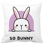 Casa si Gradina - Textile si covoare - Perne si pilote - Perne decorative - Perna Decorativa, So Bunny, 40x40 cm, Alb mat, Husa Detasabila, Burduf - Infinity.ro
