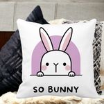 Casa si Gradina - Textile si covoare - Perne si pilote - Perne decorative - Perna Decorativa, So Bunny, 40x40 cm, Alb mat, Husa Detasabila, Burduf - Infinity.ro