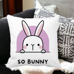 Casa si Gradina - Textile si covoare - Perne si pilote - Perne decorative - Perna Decorativa, So Bunny, 40x40 cm, Alb mat, Husa Detasabila, Burduf - Infinity.ro
