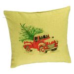 Casa si Gradina - Textile si covoare - Perne si pilote - Perne decorative - Perna Decorativa cu tematica de Craciun, 1, 40x40 cm, Verde, Husa Detasabila, Burduf - Infinity.ro