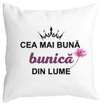 Casa si Gradina - Textile si covoare - Perne si pilote - Perne decorative - Perna Decorativa pentru Bunica 12, 40x40 cm, Alb mat, Husa Detasabila, Burduf - Infinity.ro