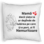 Casa si Gradina - Textile si covoare - Perne si pilote - Perne decorative - Perna Decorativa Fluffy, Model pentru Mama 10,40x40 cm, Alb, Husa Detasabila, Burduf - Infinity.ro