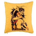 Casa si Gradina - Textile si covoare - Perne si pilote - Perne decorative - Perna Decorativa cu Deathnote 1, 40x40 cm, Galben, Husa Detasabila, Burduf - Infinity.ro