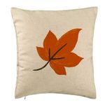 Casa si Gradina - Textile si covoare - Perne si pilote - Perne decorative - Perna Decorativa Frunza de Toamna, 40x40 cm, Bej, Husa Detasabila, Burduf - Infinity.ro