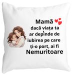 Casa si Gradina - Textile si covoare - Perne si pilote - Perne decorative - Perna Decorativa pentru Mama 6,40x40 cm, Alb mat, Husa Detasabila, Burduf - Infinity.ro