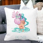 Casa si Gradina - Textile si covoare - Perne si pilote - Perne decorative - Perna Decorativa, Zodia Pesti, 40x40 cm, Alb mat, Husa Detasabila, Burduf - Infinity.ro