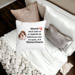 Casa si Gradina - Textile si covoare - Perne si pilote - Perne decorative - Perna Decorativa pentru Mama 6,40x40 cm, Alb mat, Husa Detasabila, Burduf - Infinity.ro
