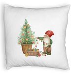 Casa si Gradina - Textile si covoare - Perne si pilote - Perne decorative - Perna Decorativa Fluffy cu tematica de Craciun, 22, 40x40 cm, Alb, Husa Detasabila, Burduf - Infinity.ro