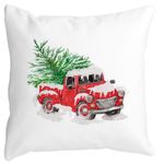 Casa si Gradina - Textile si covoare - Perne si pilote - Perne decorative - Perna Decorativa cu tematica de Craciun, 1, 40x40 cm, Alb mat, Husa Detasabila, Burduf - Infinity.ro