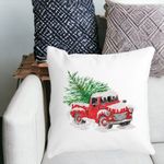 Casa si Gradina - Textile si covoare - Perne si pilote - Perne decorative - Perna Decorativa cu tematica de Craciun, 1, 40x40 cm, Alb mat, Husa Detasabila, Burduf - Infinity.ro