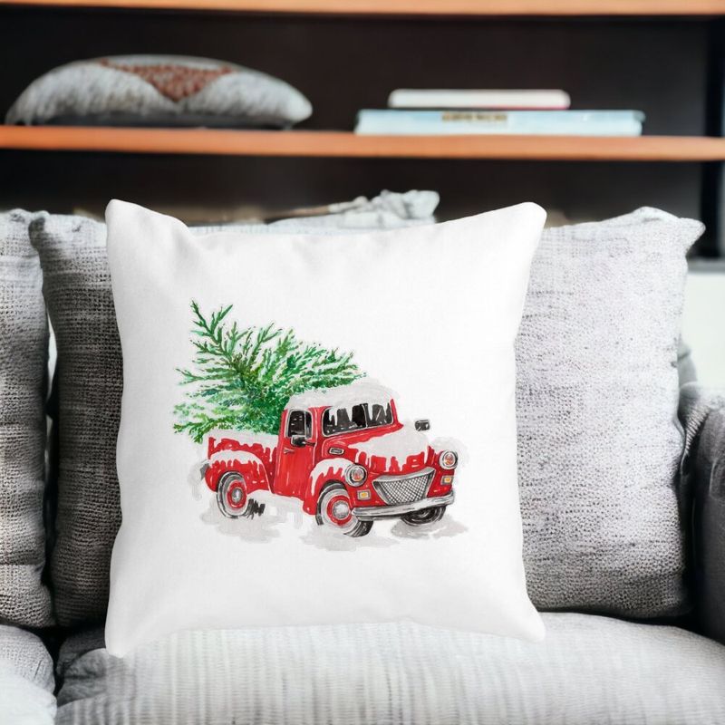 Casa si Gradina - Textile si covoare - Perne si pilote - Perne decorative - Perna Decorativa cu tematica de Craciun, 1, 40x40 cm, Alb mat, Husa Detasabila, Burduf - Infinity.ro