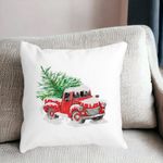 Casa si Gradina - Textile si covoare - Perne si pilote - Perne decorative - Perna Decorativa cu tematica de Craciun, 1, 40x40 cm, Alb mat, Husa Detasabila, Burduf - Infinity.ro