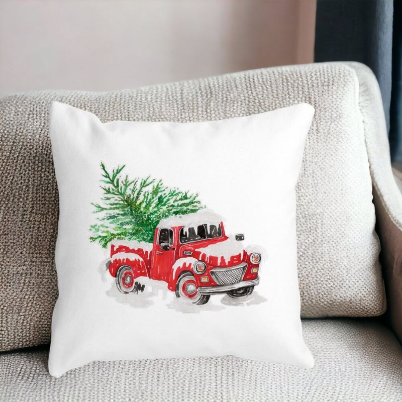 Casa si Gradina - Textile si covoare - Perne si pilote - Perne decorative - Perna Decorativa cu tematica de Craciun, 1, 40x40 cm, Alb mat, Husa Detasabila, Burduf - Infinity.ro