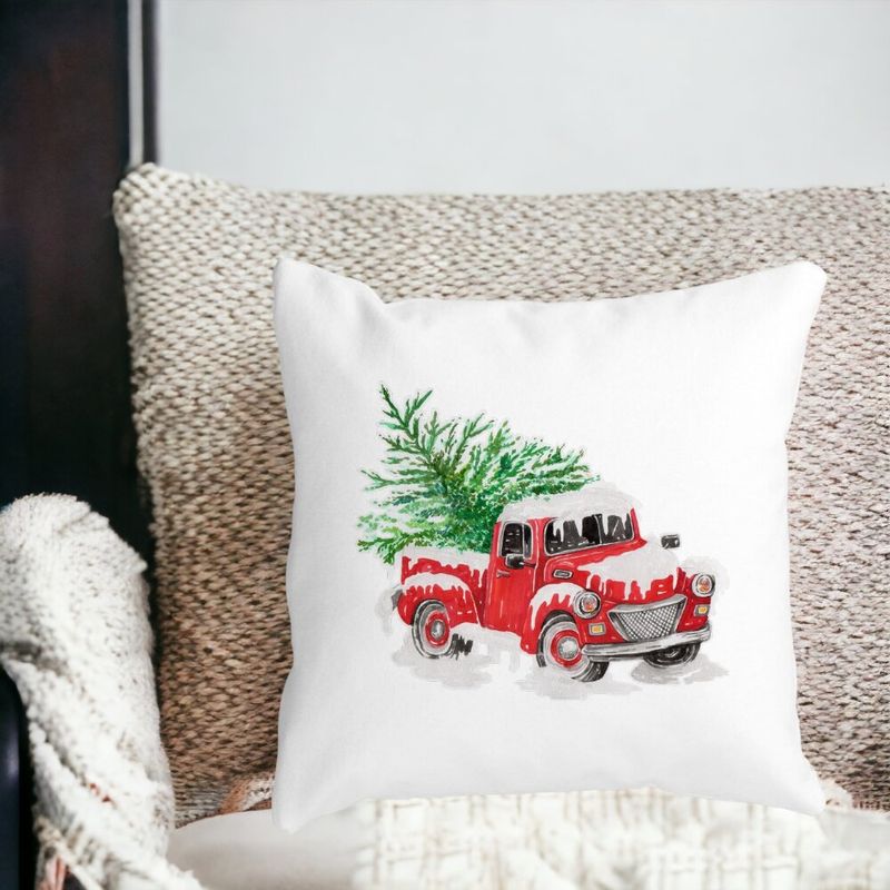 Casa si Gradina - Textile si covoare - Perne si pilote - Perne decorative - Perna Decorativa cu tematica de Craciun, 1, 40x40 cm, Alb mat, Husa Detasabila, Burduf - Infinity.ro