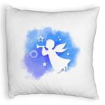 Casa si Gradina - Textile si covoare - Perne si pilote - Perne decorative - Perna Decorativa Fluffy cu tematica de Craciun, Inger, 40x40 cm, Alb, Husa Detasabila, Burduf - Infinity.ro