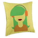 Casa si Gradina - Textile si covoare - Perne si pilote - Perne decorative - Perna Decorativa, Model Seen, 40x40 cm, Verde, Husa Detasabila, Burduf - Infinity.ro
