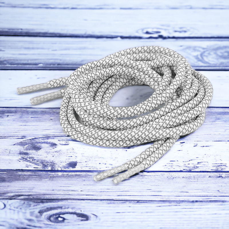 Fashion, accesorii si bijuterii - Femei - Incaltaminte femei - Accesorii incaltaminte - Sireturi rotunde reflectorizante Crisalida, lungime 130 cm, Alb - Infinity.ro