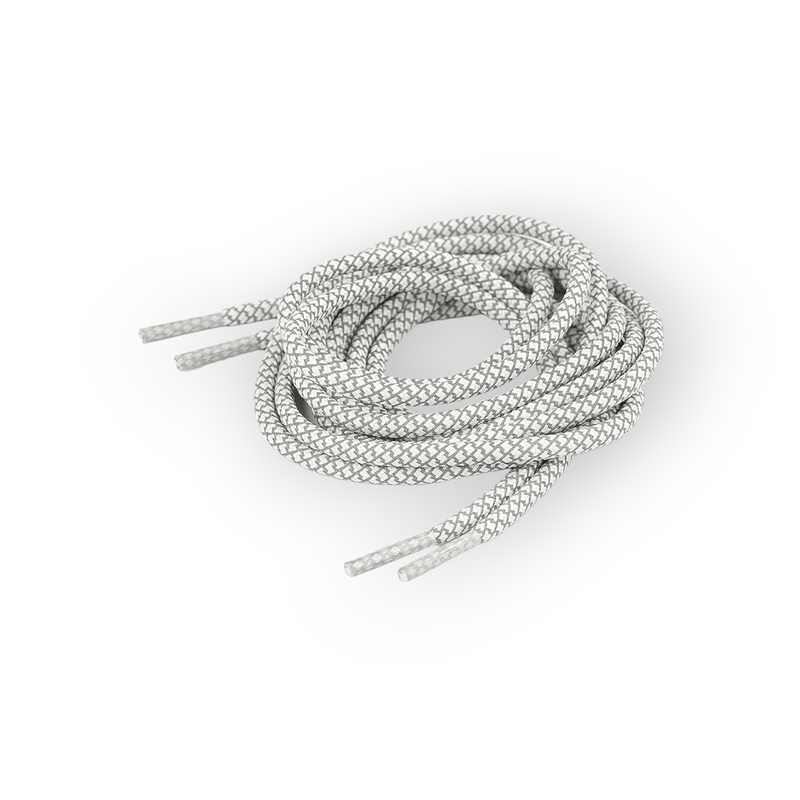 Fashion, accesorii si bijuterii - Femei - Incaltaminte femei - Accesorii incaltaminte - Sireturi rotunde reflectorizante Crisalida, lungime 130 cm, Alb - Infinity.ro