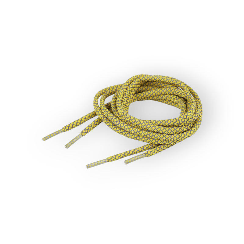 Fashion, accesorii si bijuterii - Femei - Incaltaminte femei - Accesorii incaltaminte - Sireturi rotunde reflectorizante Crisalida, lungime 130 cm, Galben mustar - Infinity.ro