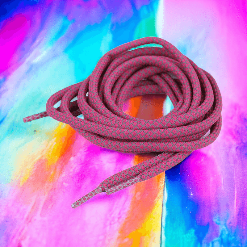 Fashion, accesorii si bijuterii - Femei - Incaltaminte femei - Accesorii incaltaminte - Sireturi rotunde reflectorizante Crisalida, lungime 130 cm, Roz - Infinity.ro