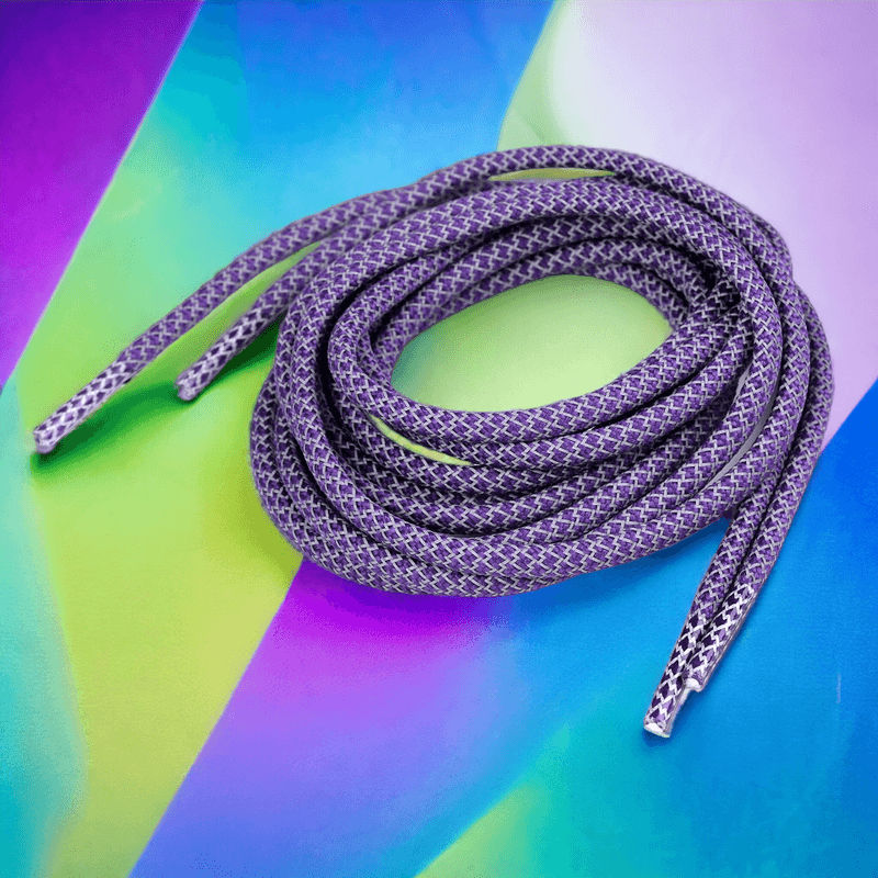 Fashion, accesorii si bijuterii - Femei - Incaltaminte femei - Accesorii incaltaminte - Sireturi rotunde reflectorizante Crisalida, lungime 130 cm, Violet - Infinity.ro