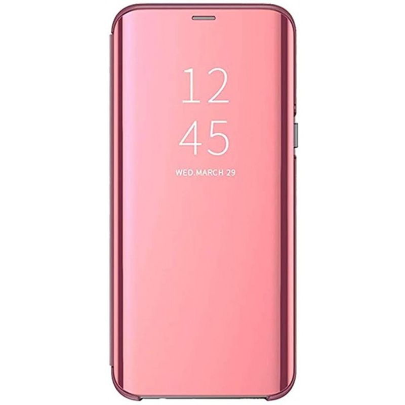 Laptop, Telefoane si Tablete - Telefoane mobile si accesorii - Accesorii Telefoane - Huse telefoane - Protejeaza-ti Samsung Galaxy S10 cu eleganta husa Clear View - Flip Cover, Rose Gold - Infinity.ro