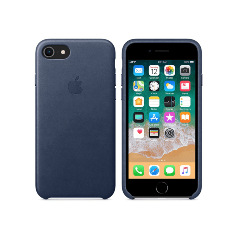 Laptop, Telefoane si Tablete - Telefoane mobile si accesorii - Accesorii Telefoane - Huse telefoane - Husa de protectie Apple Leather Case, pentru iPhone 7Plus si iPhone 8Plus, Bleumarin - Infinity.ro