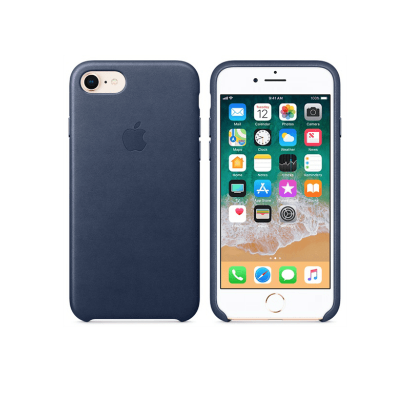 Laptop, Telefoane si Tablete - Telefoane mobile si accesorii - Accesorii Telefoane - Huse telefoane - Husa de protectie Apple Leather Case, pentru iPhone 7Plus si iPhone 8Plus, Bleumarin - Infinity.ro