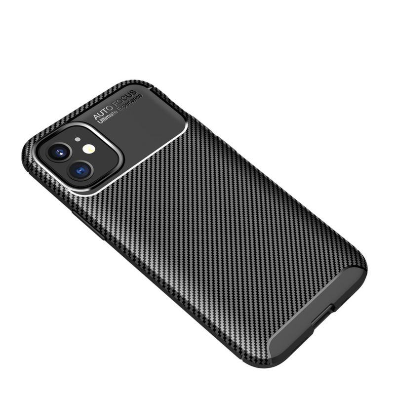 Laptop, Telefoane si Tablete - Telefoane mobile si accesorii - Accesorii Telefoane - Huse telefoane - Husa spate de protectie din carbon pentru iPhone 12 Mini, cu bumper si carcasa, culoare neagra - Infinity.ro