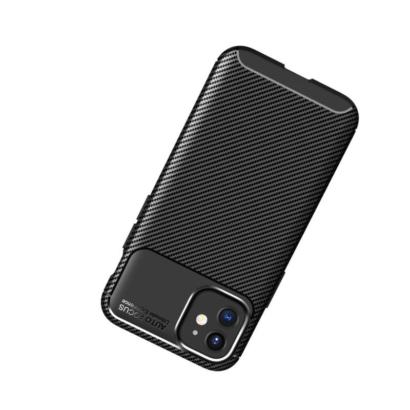 Laptop, Telefoane si Tablete - Telefoane mobile si accesorii - Accesorii Telefoane - Huse telefoane - Husa spate de protectie din carbon pentru iPhone 12 Mini, cu bumper si carcasa, culoare neagra - Infinity.ro