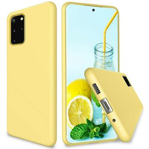 Husa de silicon soft in culoarea Galbena pentru Samsung Galaxy S20 Ultra, cu capac de protectie si bumper