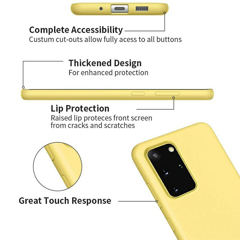 Laptop, Telefoane si Tablete - Telefoane mobile si accesorii - Accesorii Telefoane - Huse telefoane - Husa de silicon soft in culoarea Galbena pentru Samsung Galaxy S20 Ultra, cu capac de protectie si bumper - Infinity.ro