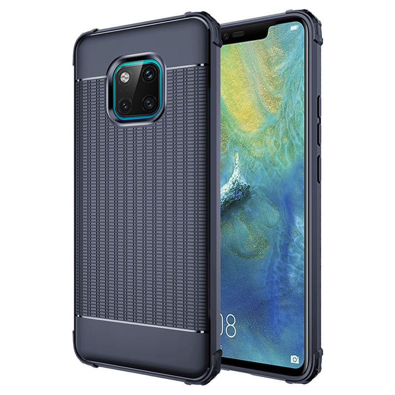 Husa de protectie din silicon pentru spatele Huawei Mate 20 Pro, rezistenta la socuri, culoare bleumarin