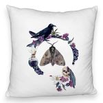 Casa si Gradina - Textile si covoare - Perne si pilote - Perne decorative - Perna Decorativa Fluffy cu motiv de Halloween 8, 40x40 cm, Alb, Husa Detasabila, Burduf - Infinity.ro