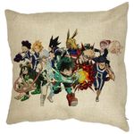 Casa si Gradina - Textile si covoare - Perne si pilote - Perne decorative - Perna Decorativa cu My Hero Academia Characters, 40x40 cm, Husa Detasabila, Burduf - Infinity.ro