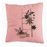 Casa si Gradina - Textile si covoare - Perne si pilote - Perne decorative - Perna Decorativa cu tematica de Craciun, 12, 40x40 cm, Roz, Husa Detasabila, Burduf - Infinity.ro