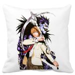 Casa si Gradina - Textile si covoare - Perne si pilote - Perne decorative - Perna Decorativa cu Deathnote 1, 40x40 cm, Alb mat, Husa Detasabila, Burduf - Infinity.ro