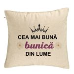 Casa si Gradina - Textile si covoare - Perne si pilote - Perne decorative - Perna Decorativa pentru Bunica 11, 40x40 cm, Bej, Husa Detasabila, Burduf - Infinity.ro