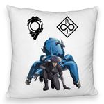 Casa si Gradina - Textile si covoare - Perne si pilote - Perne decorative - Perna Decorativa Fluffy cu Ghost in the Shell, 40x40 cm, Alb, Husa Detasabila, Burduf - Infinity.ro