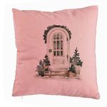 Casa si Gradina - Textile si covoare - Perne si pilote - Perne decorative - Perna Decorativa cu tematica de Craciun, 8, 40x40 cm, Roz, Husa Detasabila, Burduf - Infinity.ro
