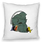 Casa si Gradina - Textile si covoare - Perne si pilote - Perne decorative - Perna Decorativa Fluffy cu Full Metal Alchemist, 40x40 cm, Alb, Husa Detasabila, Burduf - Infinity.ro